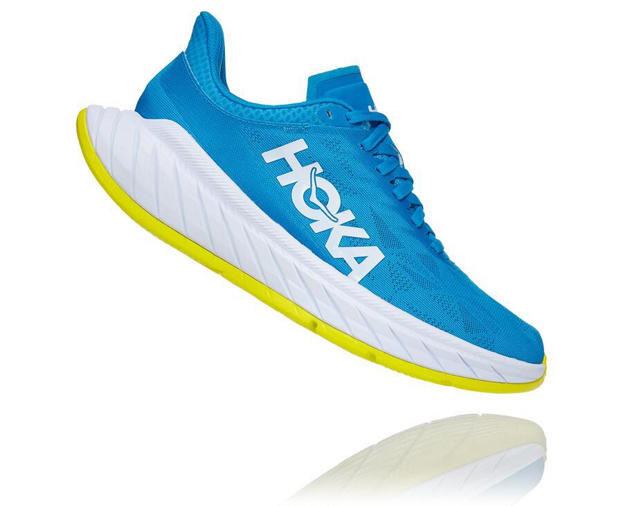 Tenis Hoka One One Feminino Azuis/Branco - Carbon X 2 - 894-JTAKND